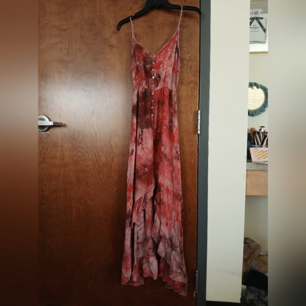 EARTHBOUND Red Tie-Dye Maxi Dress